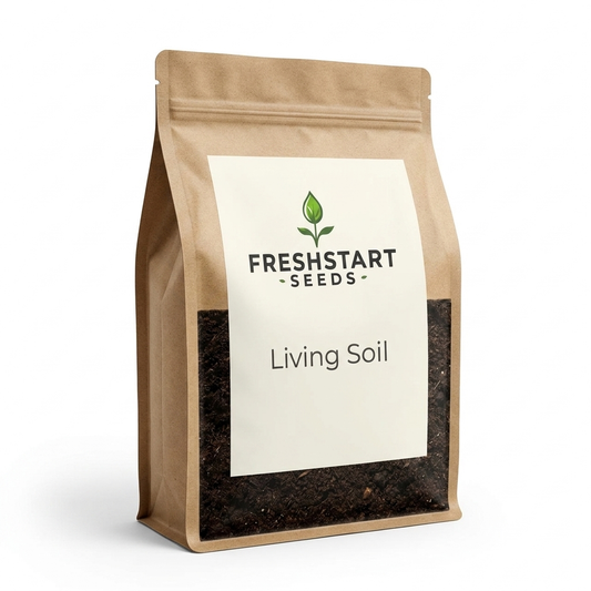 Living Soil kraft bag by FreshStart Seeds
