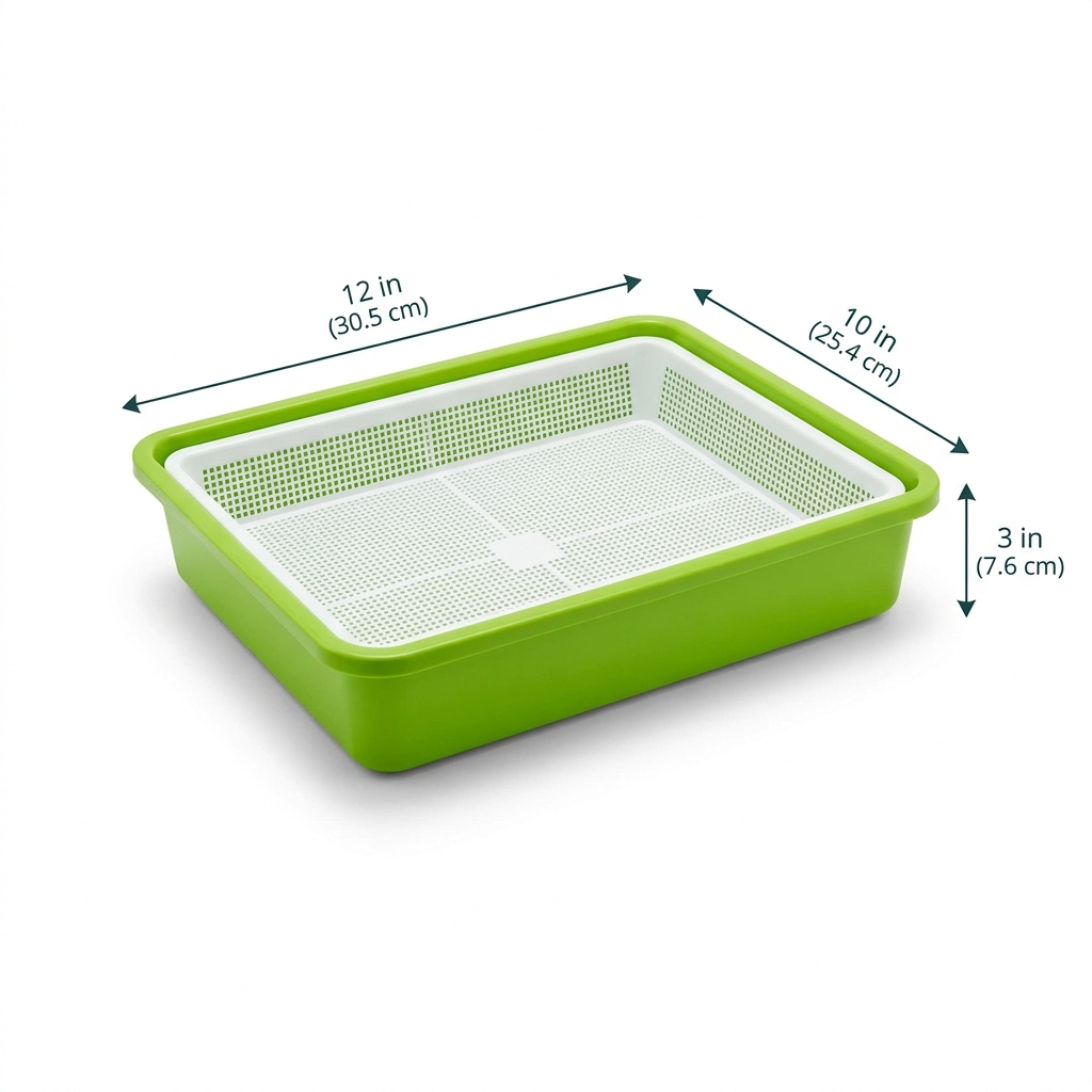 Microgreen tray dimensions 12x10x3 inches