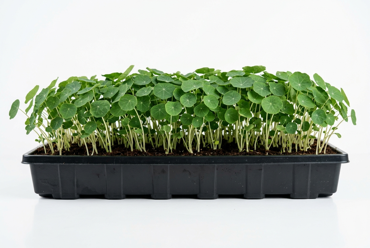 Nasturtium microgreens tray